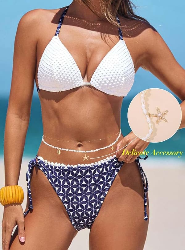 Musling Taljekæde til Kvinder Boho Lagdelt Søstjerne Kropskæder til Taljeperler Sommer Perlekæde Bælte Strand Bikini Mavekæde Smykker