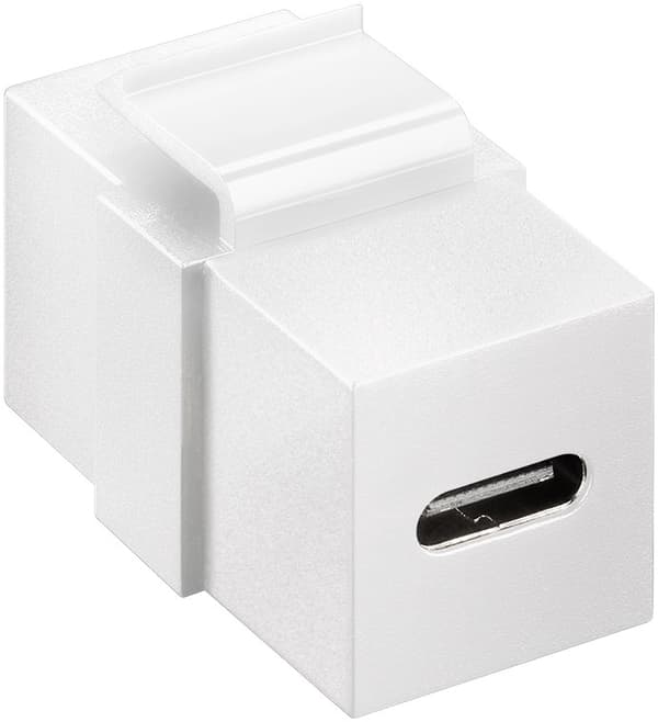 Keystone-modul USB-C™-kontakt, USB 3.2 Gen 2 (10 Gbit/s), hvit Vit