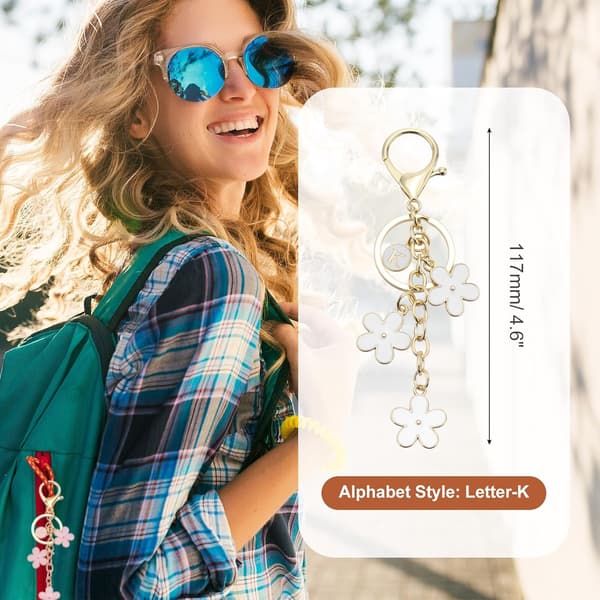 Nyckelring med initialbokstav, vit color_name White