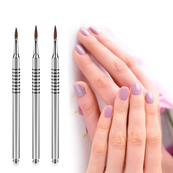 3 st 3D nagelborstar för akrylblommor, konst #2#4#6
