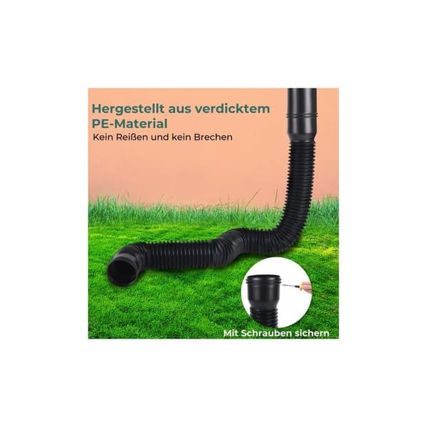 Flexible Gutter Extension - Telescopic Extension 47 to 150 cm - 80/100 mm Adapters - Thick PE Material for Weather Resistance