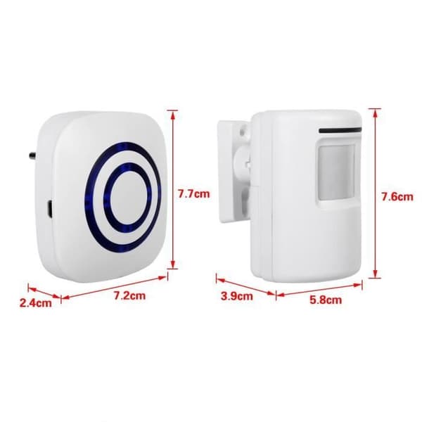 Garage Driveway Motion Detector Wireless Alert System Security Alarm Doorbell White