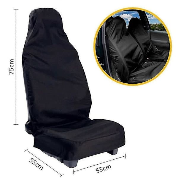 2x Waterproof Front Car Seat Covers Van Black Heavy Duty Universal
