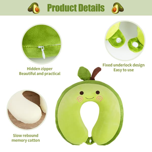 Resekudde Tecknad Djur Nackstöd Kudde 30x30cm Memory Foam Nackkudde U-formad Elasticitet Resekudde (A) 1 1