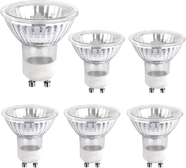 Halogen Bulb GU10 35W 230V, 380lm Warm White 2700K, Dimmable Halogen Spotlight, for Cabinet Lighting, Display Lighting, 6-pack-FF-