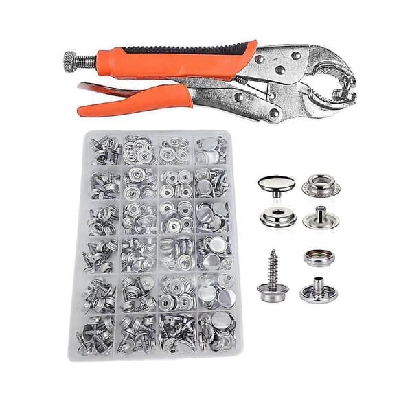 Snap Button Kit Justerbar tång för tryckknappar, tryckknappsverktygssats med tryckknappsset för