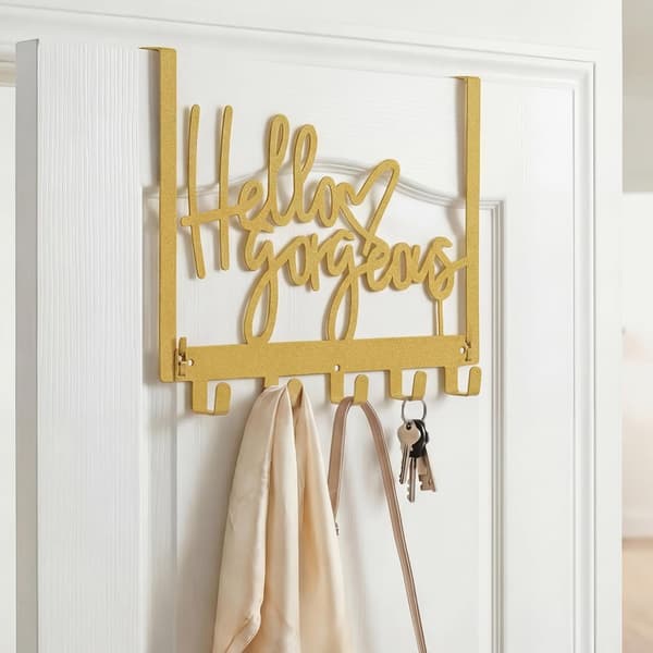 \"Hello Gorgeous Over The Door Gold til