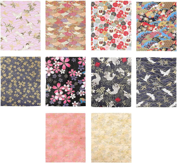 10 stk bomullsstoffark DIY lappeteppe quilting blomstertrykte bomullsstoffbiter
