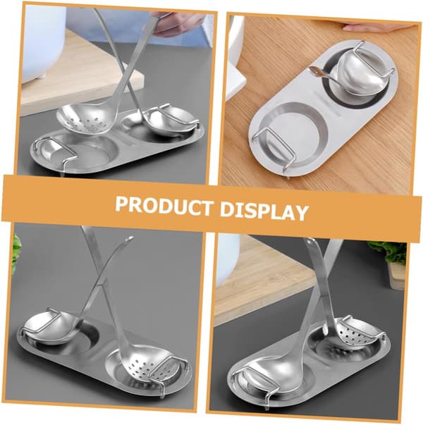 Elegant Stainless Steel Spoon Rest for Kitchen & Dining Table, Compact Utensil Holder, Easy to Clean