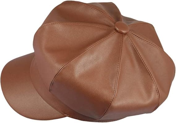 Baskrar för kvinnor, PU-läder Baker Hat Newsboy Cabbie Cap Peaker vinterhattar för damer