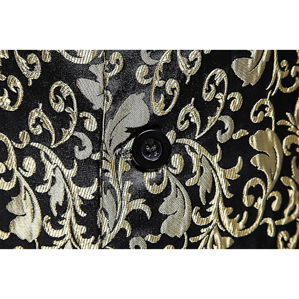 Herremetallisk Paisley-trykt Dressvest WaistcoatMgold gold M