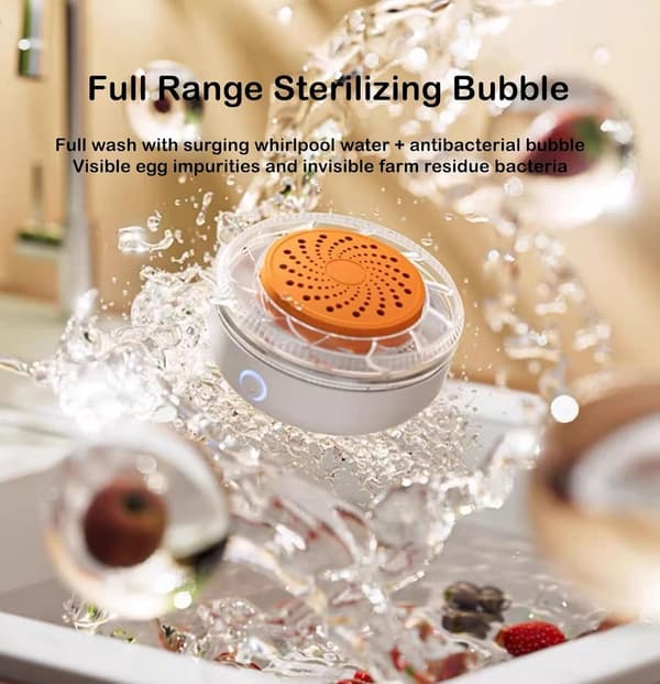 Ultrasonic Fruit and Vegetable Washer USB Wireless Food Purifier with OH-ion Technology
