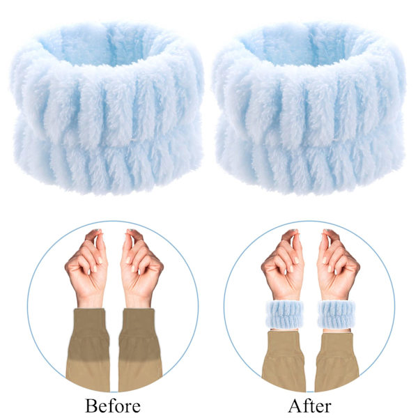 2 st tvättband för ansiktet, spa-tvättband, mikrofiber handledsvettband för tvätt av ansikte, smink, hudvård, yoga, sport