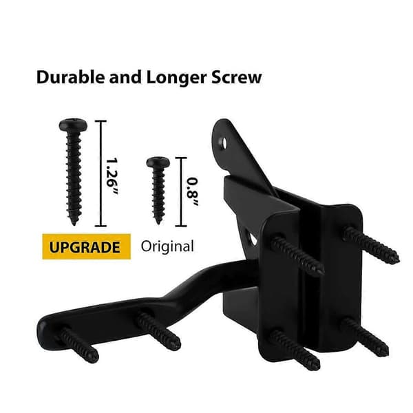 Self-locking gate latch for wooden fences, heavy duty, steel spring cable pull, gate hardware Ga