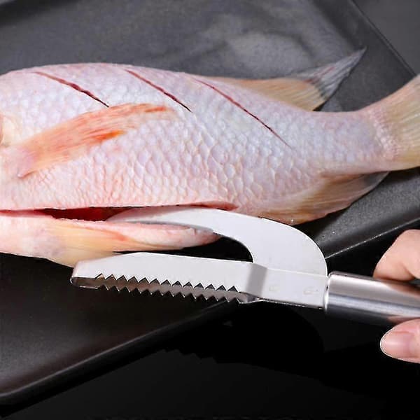 3-in-1 Hanging Fish Scale Scraper Stainless Steel Fish Scaler Open Belly & Dig Out Fish Cleaning