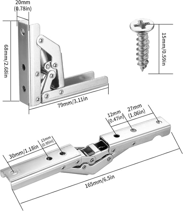 Door Hinge, 90 Degree/180 Degree Foldable Shelf Hinges, Foldable Console Table Shelf Hinges, Cabinet Door Hinges for