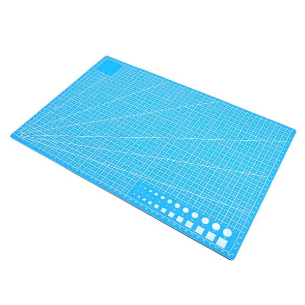 Self-healing PVC Cutting Mat A3 Grid for Paper Leather Fabric Blue