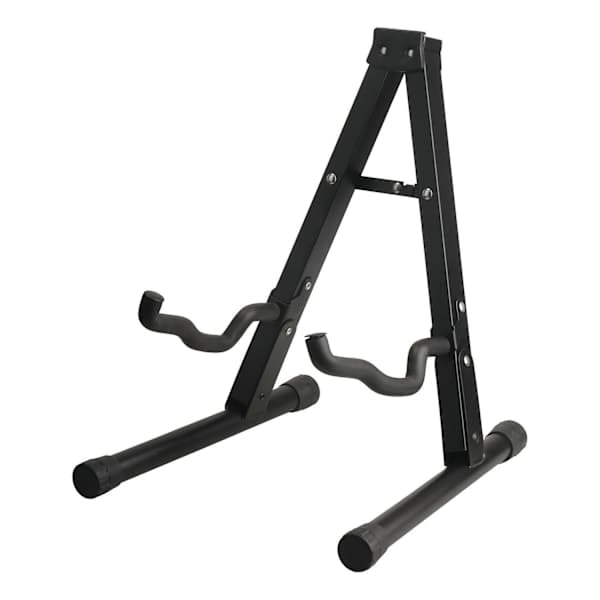 Black Iron Guitar Stand - Unique Foldable Design, Stable A-Frame Stand for Bass Display - Perfect-XF31-