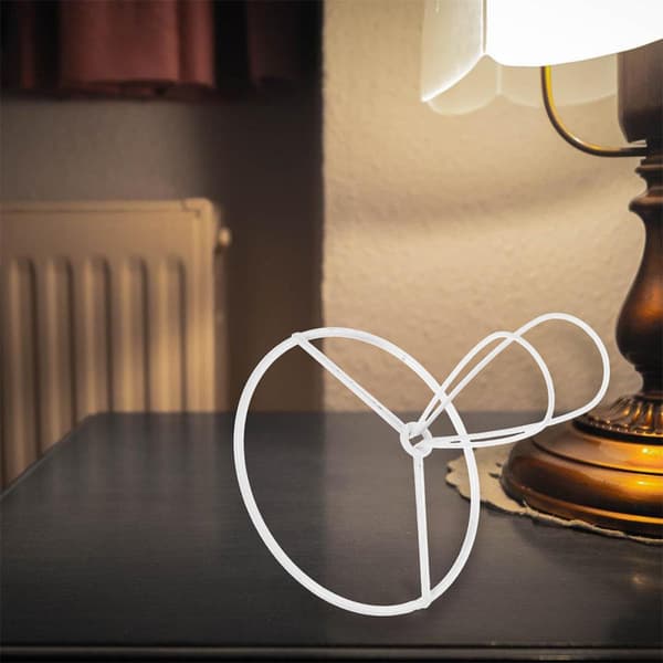 DIY Lampshade Frame Lampshade Adapter Ring White 90mm Iron Metal Wire Easy Installation