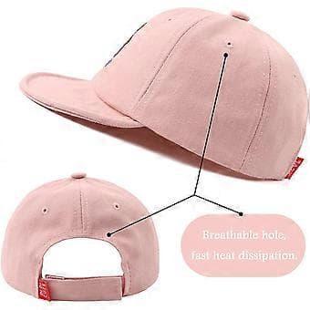 Småbørns pige baseballkasket, opfoldelig skygge, sød babyhat til 1-3 år, Bjørn Rosa