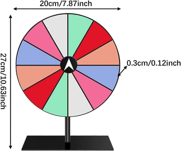 Rotating Wheel Table Roulette Game Accessory, Multifunctional 12-Slot Carnival Spinner for Parties