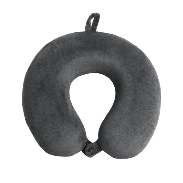 Resekudde - Memory Foam Nackkudde Stödkudde, Lyxig Kompakt & Lätt Snabbpack för Camping, Sovande Vilokudde (Grå)-FA-