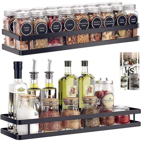 2-pack Spice Rack for Kitchen, Space-saving Spice Storage, Perfect for Storage and Organization, 40 * 12 * 5.5 cm