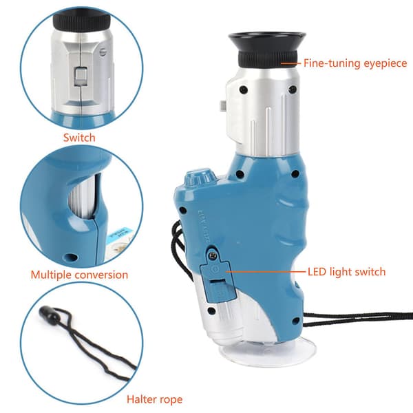 Handheld Microscope for Kids with LED Light, Science Experiment Toys