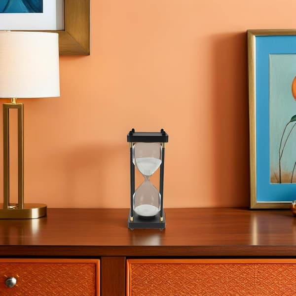 Solidt træ timeglas med glas og aluminiumoxidrør