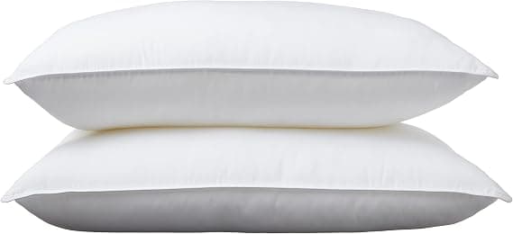 Amazon Basics Dunlignende puder til mave- og rygsøvn, blød tæthed, standard, 2-pak, hvid, 66 cm L x 51 cm B