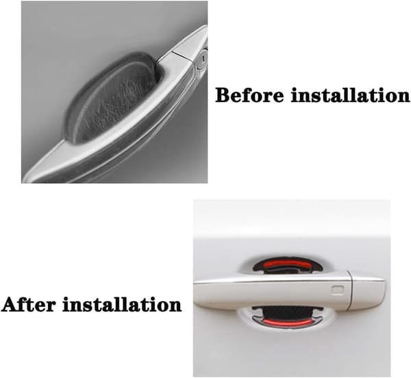 8 stk Universal 3D (gul) Karbonfiber Bildørhåndtaksbeskytter