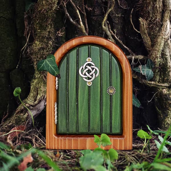 Set med 1 glittrande älvdörr trädgårdshem ornament