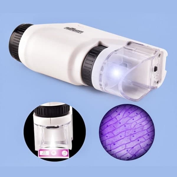 Portable Microscope for Kids Pocket Microscope Science Toys White Microscope