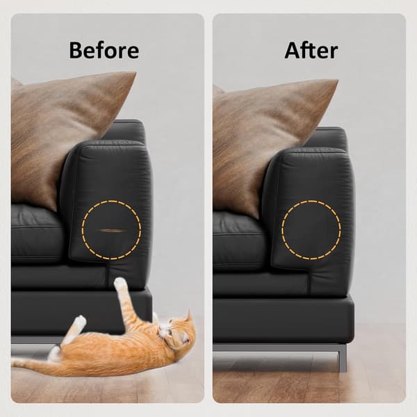 Leather Repair Patch, 40 x 200 cm Self-Adhesive for Sofa, Seat, Jacket and Craft Renovation (Black)