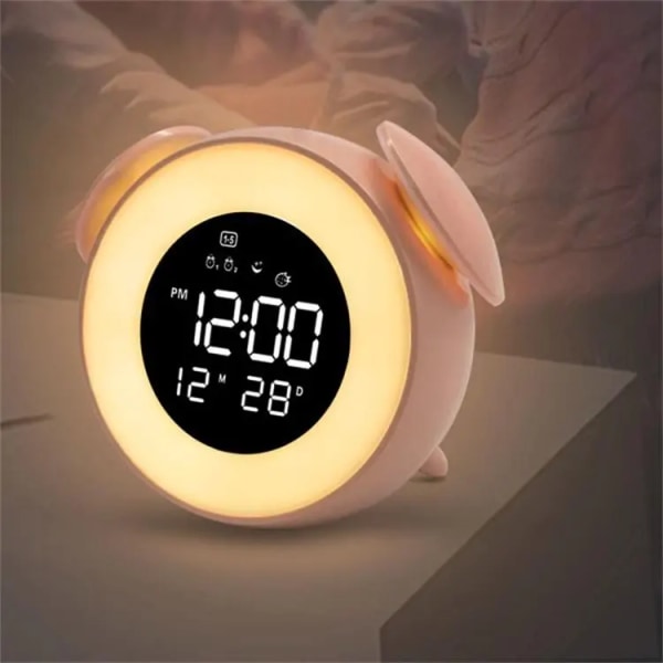 Sun & Moon Rise Kids Alarm Clock, Children's Sleep Trainer, Sleep Sound Machine, Wake Up Light & Night Light, Teach Kids Day & Night