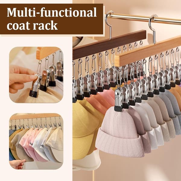 Wardrobe Organizer with 10 Clips Space-Saving Hanging Closet Organizer Space-Saving Hat Scarf Clothes Pegs for Jeans Skirts Socks (We