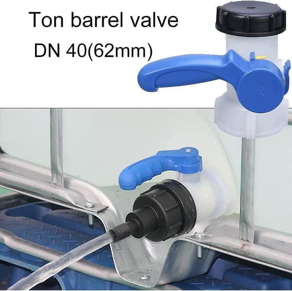 IBC vanntankadapter, IBC tankkran universaladapter DN40 62mm for tømmekran, regnvannstank, dunk