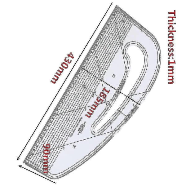 Til Mønstermagere Modedesign Lineal Multifunktionel Beklædningsfremstilling Markeringskurve Lineal