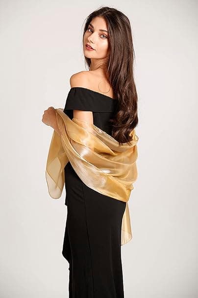 Elegant silke- og kashmir regnbue tørklæde sjal til bryllup brud
