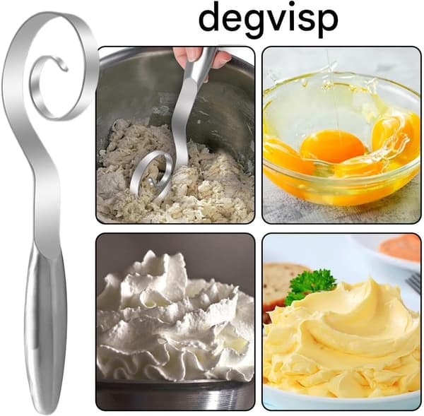 Danskevisp | Deigblander i rustfritt stål for brødbaking - Kjøkkenredskap for deigberedning og baking - Matlagingsmikser