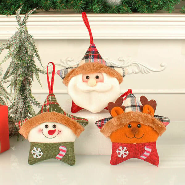 Other Christmas Decorations Christmas Pendants Christmas Tree Decorations Christmas Creative Plush Five-pointed Star Doll Pendants (Aged)
