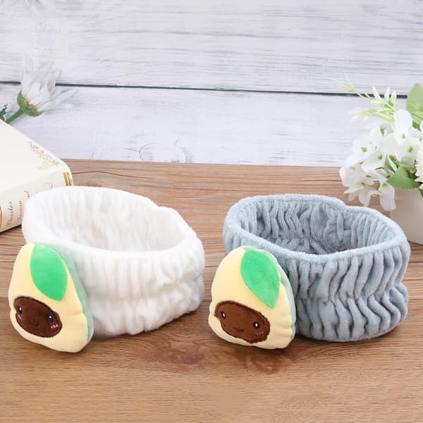 Avocado Sminke Hårbånd 2 stk Stoff Hårbånd for Ansiktsvask