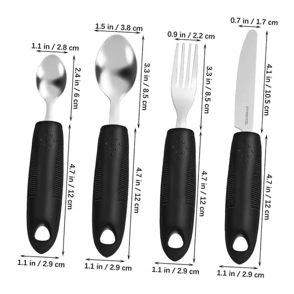 Custom Weighted Spoon and Fork Set for Tremors, Stroke Patients, Ergonomic Grip