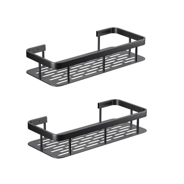 2pcs Bathroom Shelf No Drilling Wall Mounted Corner Shelf Shower Storage Rack Bracket Toilet Cosmetic Organizing{F2}