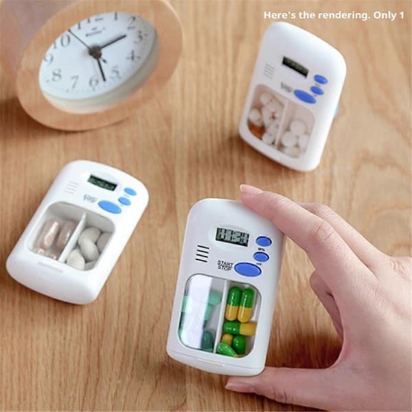 Mini bærbar pillepåmindelse timer elektronisk æske organizer LED-display medicin etui ur påmindelse