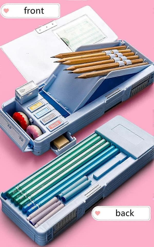 Multifunctional Stationery Box High-tech Cool Boy Automatic Pen Box Children Primary School Students with Creative Large Capacity Pen Box