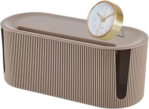 Cable Box Organizer - Cable Storage Box - Hide Cable Box - Cable Organizer - Cable Organization - Cable Management - 31 x 13.5 x 12.5 cm - Khaki