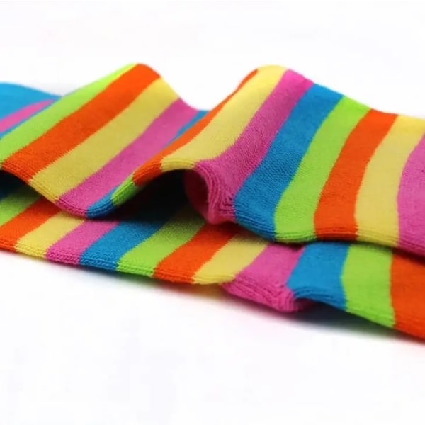 6 par fem tær sokker bomull separate sokker fargerike stripe sokker for kvinner menn