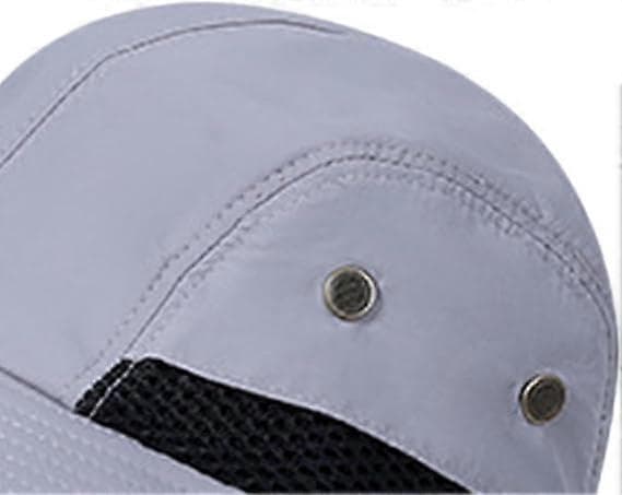 Solhatt med nakkebeskyttelse, ventilerende tur-solhatt med bred brem, visirhatt for klatring, ridning, backpacking (307Grå)