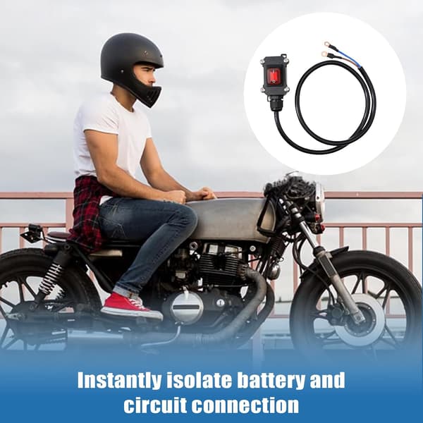 Power Cut-Off Kit - Motorcycle Switch, Battery Disconnect, Waterproof Isolator | Heavy Duty Engine Control, Multi-Length Cable